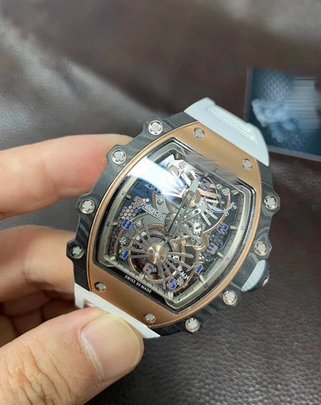 Richard Mille RM 21-01 White Rose Gold Watch