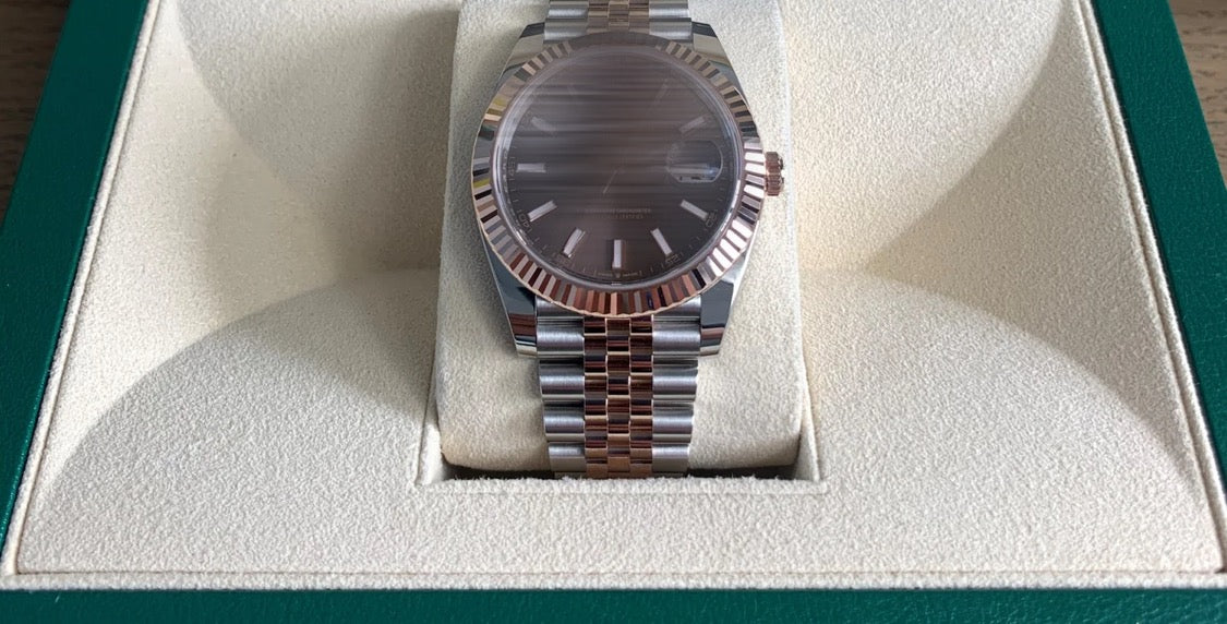 Polex Two Tone Rose Gold Silver Jatedust Jubilee Bracelet Watch Rose Gold Dial