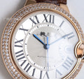 Cartier Ballon Bleu Rose Gold Dark Brown Watch with Diamonds