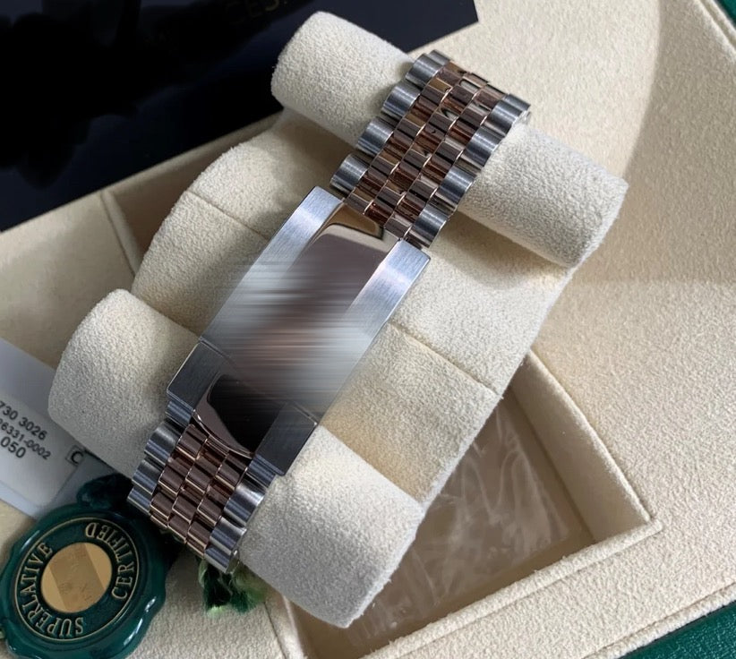 Polex Two Tone Rose Gold Silver Jatedust Jubilee Bracelet Watch Rose Gold Dial