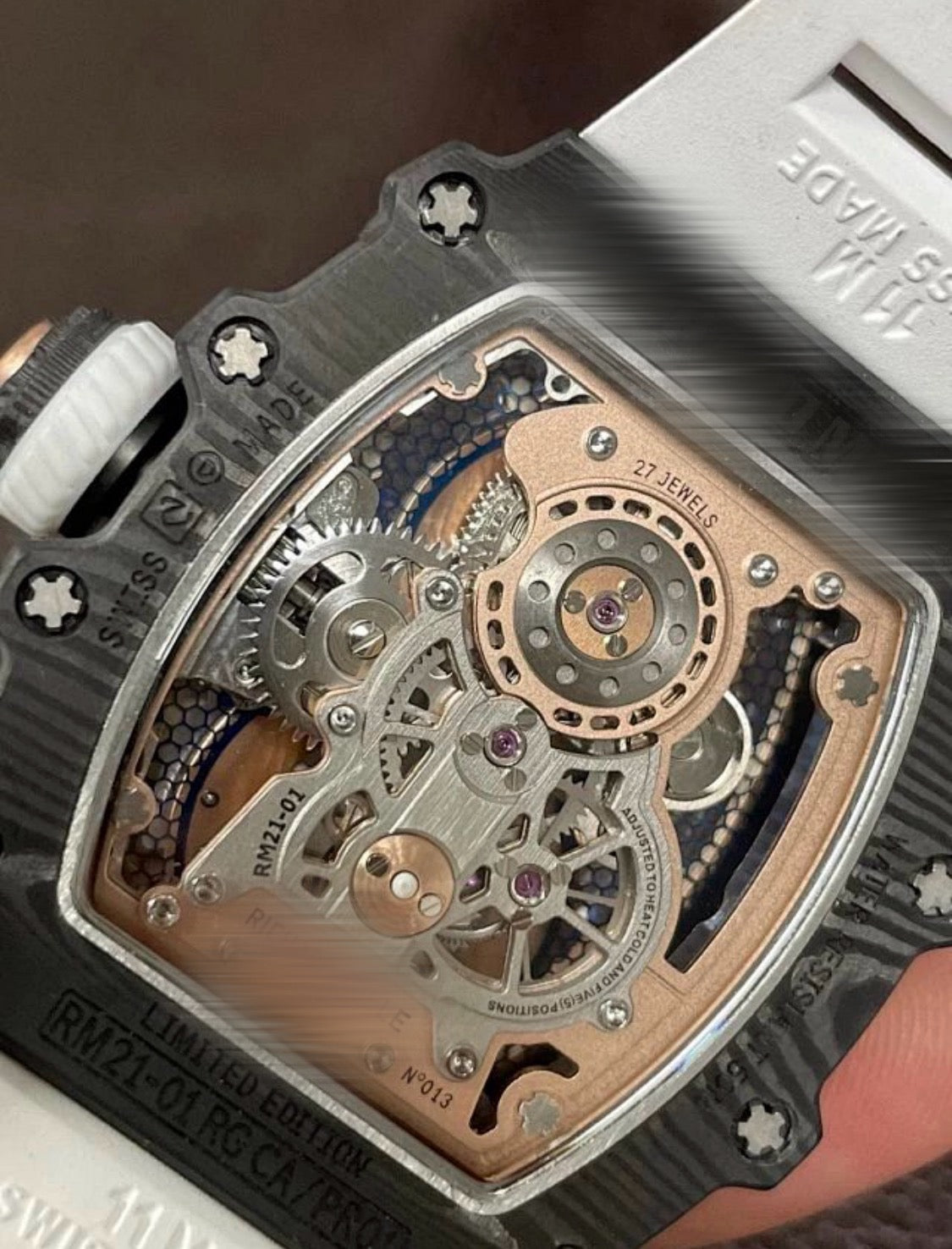 Richard Mille RM 21-01 White Rose Gold Watch